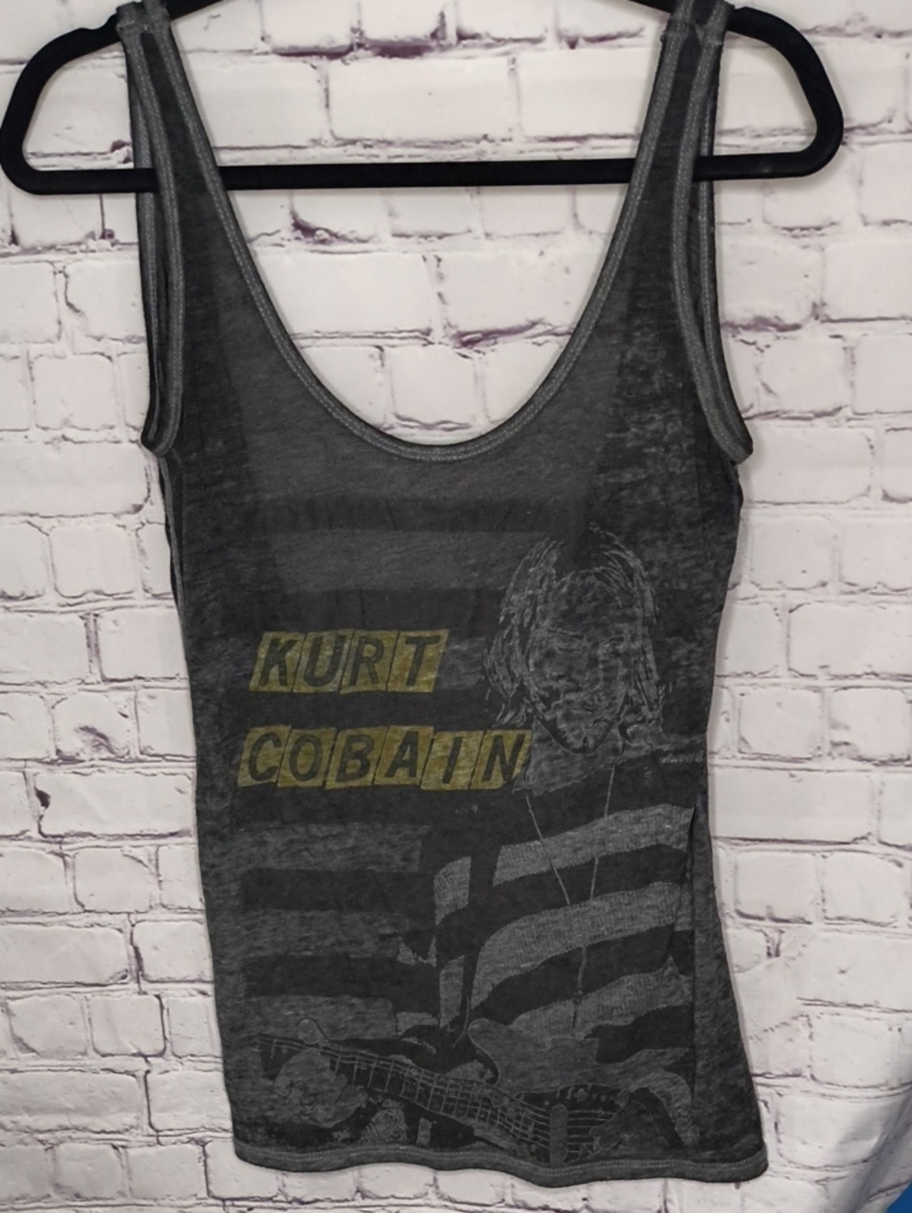 Trunk Ltd Gray Kurt Cobain Graphic Tank Twisted Back Size S AE